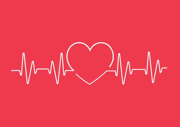 Heartbeat Line Heartbeat Vector Illustration — Stock Vector