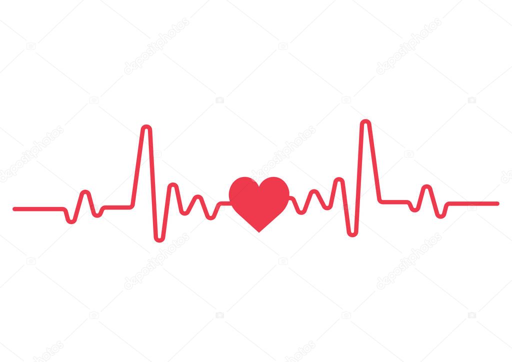 Heartbeat line. Heartbeat vector illustration.