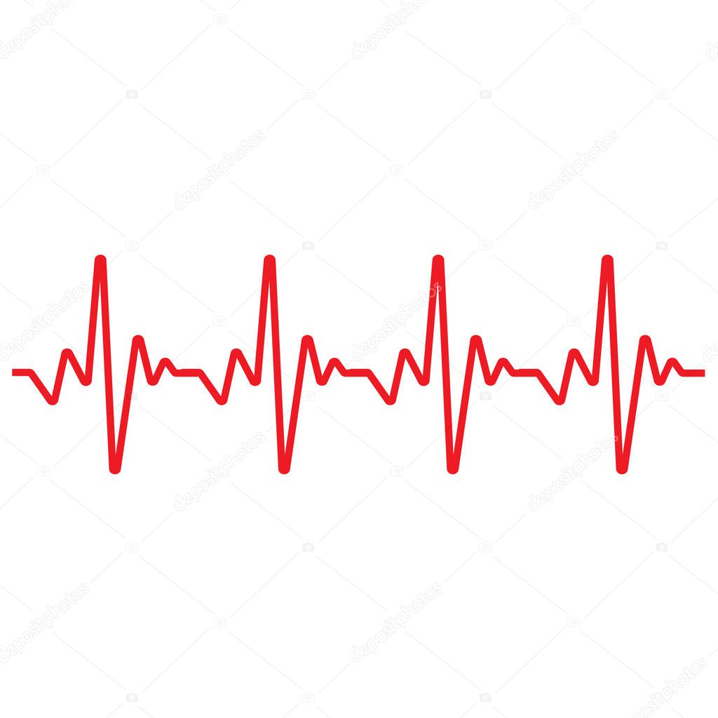 Heartbeat line. Heartbeat vector illustration.