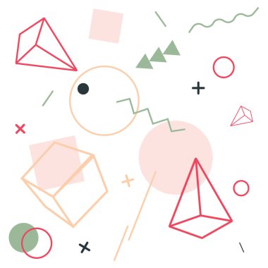 Geometrik soyut Pop Memphis Background.Applicable broşürler, posterler, afiş ve kapakları için. 