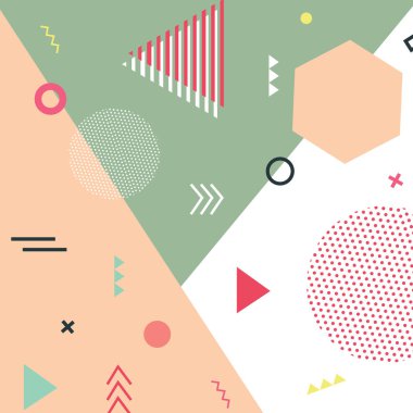 Geometrik soyut Pop Memphis Background.Applicable broşürler, posterler, afiş ve kapakları için. 