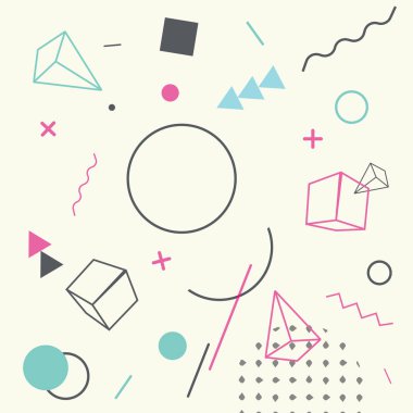 Geometrik soyut Pop Memphis Background.Applicable broşürler, posterler, afiş ve kapakları için. 