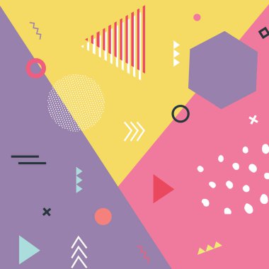 El çizilmiş soyut Pop Memphis Background.Applicable broşürler, posterler, afiş ve kapakları için. 