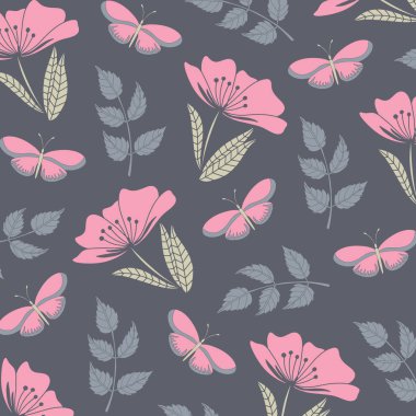 Vintage Zarif Çiçek Desen Seti. Çiçek tasarımları ile zarif arka plan. Dijital Baskı ve Süblimasyon Tekniklerine İyi Geliyor.