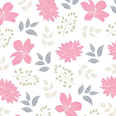 Vintage Zarif Çiçek Desen Seti. Çiçek tasarımları ile zarif arka plan. Dijital Baskı ve Süblimasyon Tekniklerine İyi Geliyor.