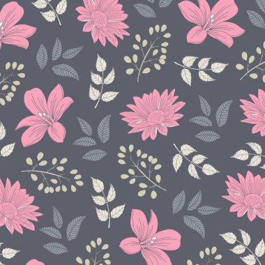 Vintage Zarif Çiçek Desen Seti. Çiçek tasarımları ile zarif arka plan. Dijital Baskı ve Süblimasyon Tekniklerine İyi Geliyor.