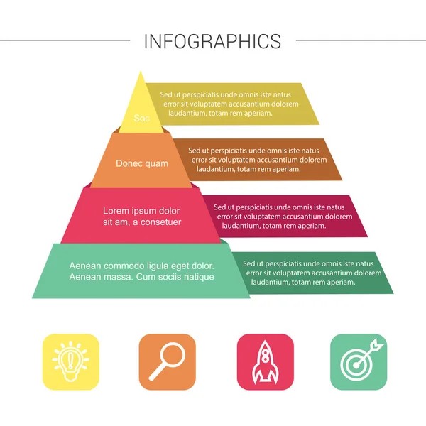 Piramis Infographics Tölcséres Piramis Diagramokkal — Stock Vector