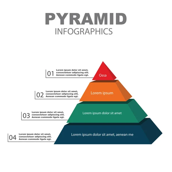 Infográficos Pirâmide Pirâmide Funil Com Gráficos — Vetor de Stock