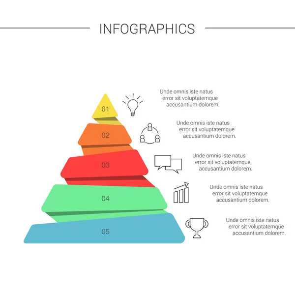 Pyramidgrafik Tratt Pyramid Med Diagram — Stock vektor