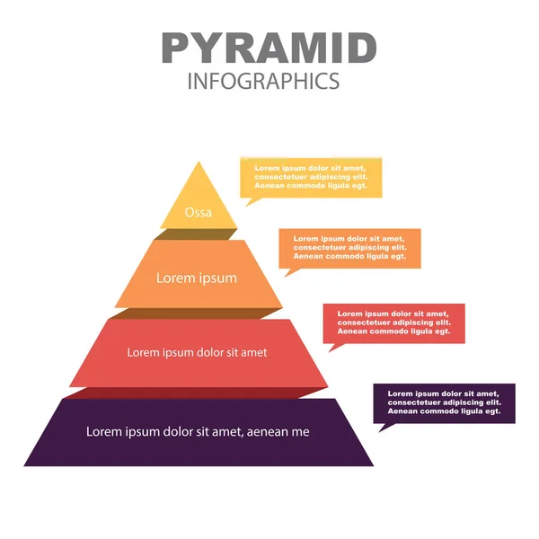 Инфографика Пирамиды Воронка Пирамид Четырьмя Графиками — стоковый вектор