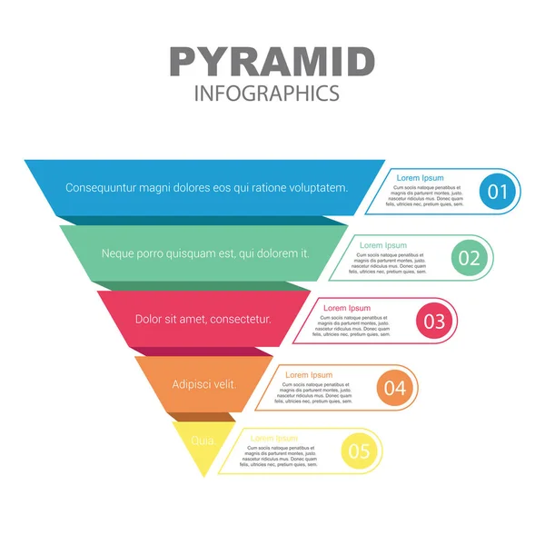 Infográficos Pirâmide Pirâmide Funil Com Gráficos — Vetor de Stock