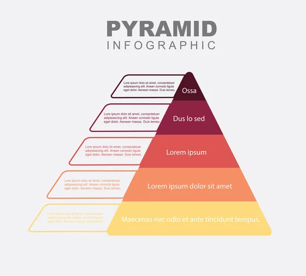 Infográficos Pirâmide Pirâmide Funil Com Gráficos — Vetor de Stock