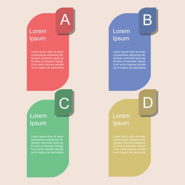 4 Seçenekli İş Bilgi Grafikleri Şablonu. İşlem grafiği. Sunu için vektör iş şablonu.