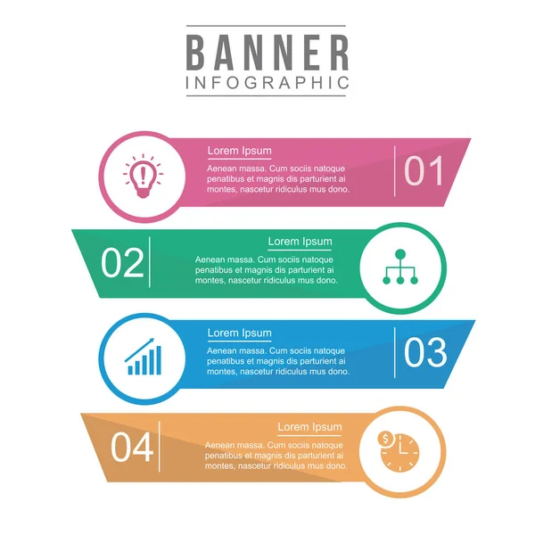 Business Infographics Template Options Process Chart Vector Business Template Presentation — Stock Vector