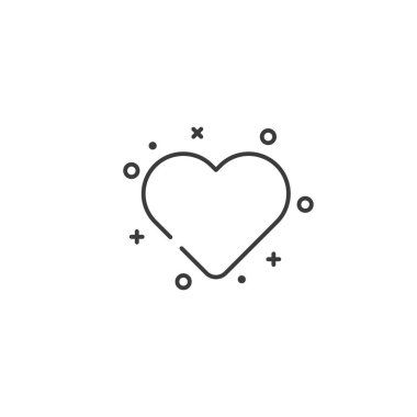 Basit düz kalp simgesi. Sevimli kalp simgesi. Vektör çizimi.