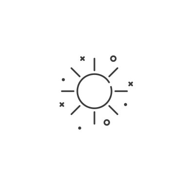 Basit düz yaz simgesi. Sevimli güneş simgesi. Vektör çizimi.