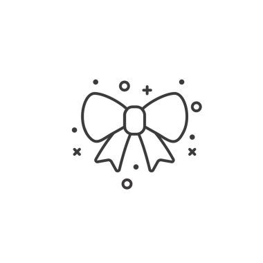 Basit düz yay simgesi. Sevimli yay simgesi. Vektör çizimi. 