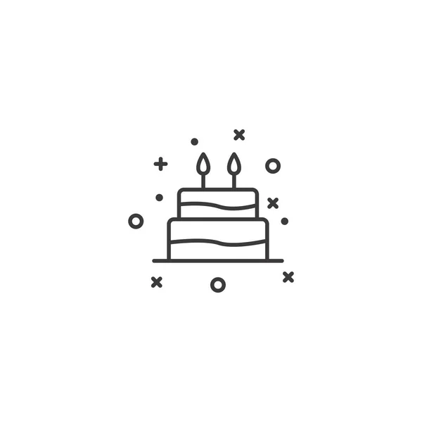 Проста Піктограма Плоского Торта Симпатична Ікона Дня Народження Векторні Ілюстрації — стоковий вектор