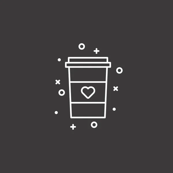 Simple Flat Coffee Icon Cute Coffee Icon Vector Illustration — Stock Vector