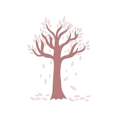 Sevimli ağaç dalı İllüstrasyon. El çizilmiş karikatür şube illüstrasyon. Ormanlık Hayvanlar.