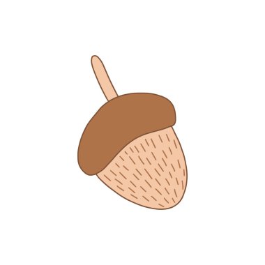 Sevimli somun vektör İllüstrasyon. El çizilmiş karikatür fındık illüstrasyon. Ormanlık Hayvanlar.