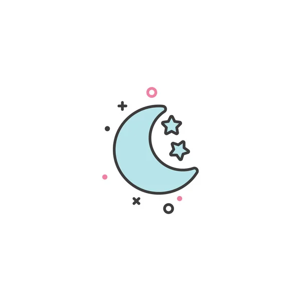 Icono Simple Luna Plana Lindo Icono Del Sueño Ilustración Vectorial — Archivo Imágenes Vectoriales