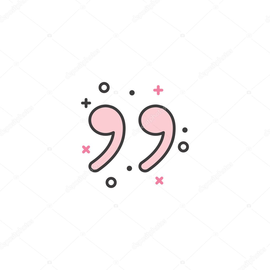 Simple flat Quotation marks icon. Vector illustration.