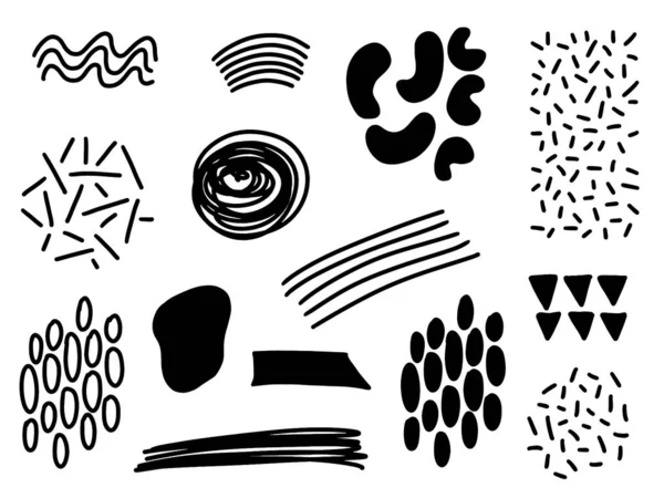 Hand Drawn Doodle Pen Brushes Set Hand Drawn Grunge Strokes — Stock Vector