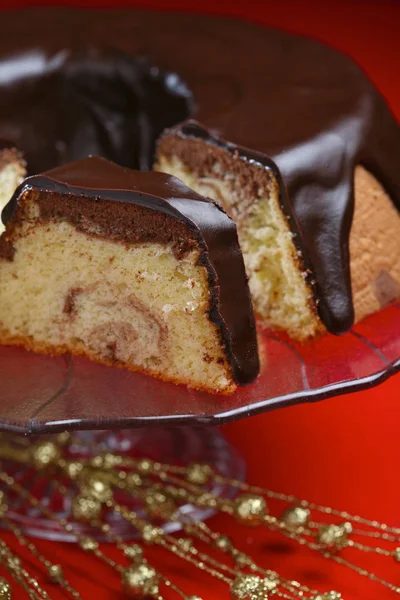 Bolo de chocolate marmóreo — Fotografia de Stock