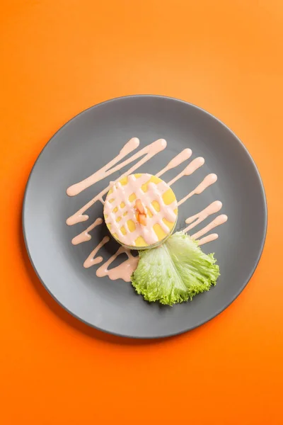 Causa , yukarıdan Peru görünümütipik bir yemek
