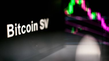 Bitcoin SV cryptocurrency belirteci. Cryptocurrency borsalarının davranışı, kavram. Modern finansal teknolojiler.
