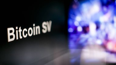 Bitcoin SV cryptocurrency belirteci. cryptocurrency borsalarının davranışı, kavram. Modern finansal teknolojiler.