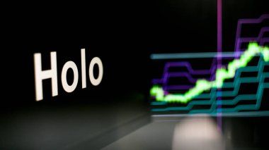 Kripto para birimi belirteci. Kripto para değişimlerinin davranışı, kavram. Modern finansal teknolojiler.