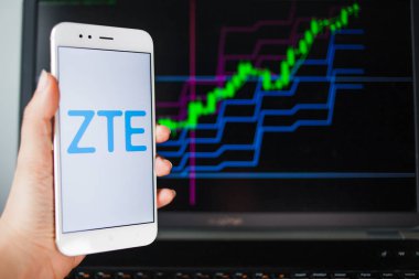Saint Petersburg, Rusya - 27 Mayıs 2019: Zte securities Analytics, konsept.