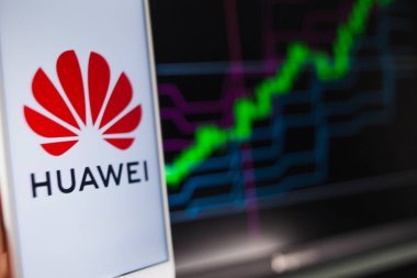 Saint Petersburg, Rusya - 27 Mayıs 2019: Huawei menkul kıymetler Analytics, konsept.