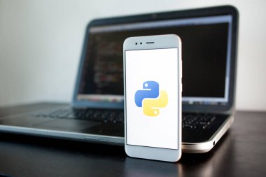 Sankt Petersburg, Rusya-Mayıs 16, 2019: mobil uygulama geliştirme, Python programlama dili.
