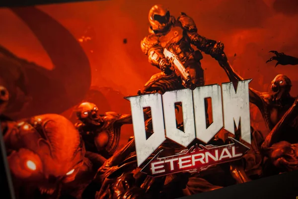 LOS ANGELES, USA - JUNHO 11, 2019: jogo DOOM Eternal Illustrative editorial — Fotografia de Stock