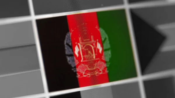 Afghanistan national flag of country. flag on the display, a digital moire effect.