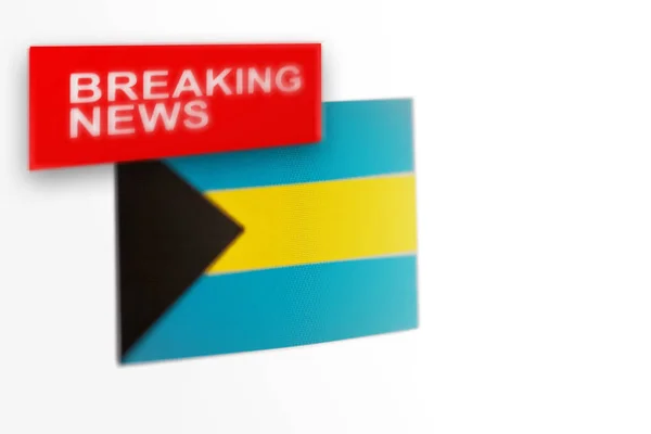 Notícias de última hora, a bandeira do país das Bahamas e as notícias de inscrição — Fotografia de Stock