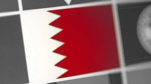 Εθνική σημαία της χώρας του Μπαχρέιν. Η σημαία του Μπαχρέιν στην οθόνη, ένα ψηφιακό εφέ. — Φωτογραφία Αρχείου