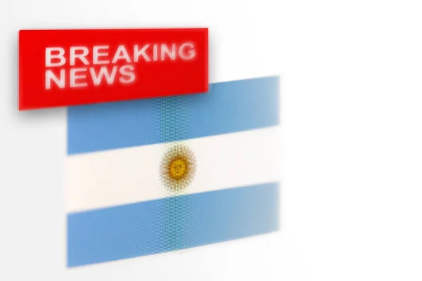 Noticias de última hora, la bandera del país argentino y las noticias de inscripción —  Fotos de Stock