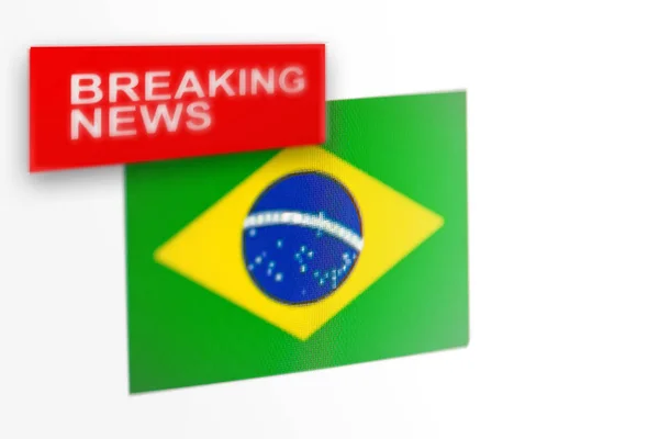 Het laatste nieuws, de vlag van Brazilië en het opschrift News — Stockfoto