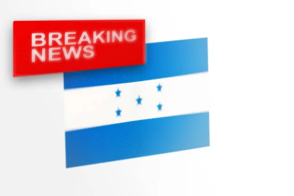 Breaking news, Honduras country's flag and the inscription news — Stock Photo, Image