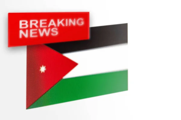 Noticias de última hora, la bandera del país de Jordania y las noticias de inscripción —  Fotos de Stock