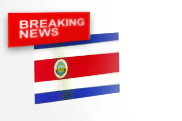 Ultime notizie, bandiera del paese Costa Rica e le notizie di iscrizione — Foto Stock