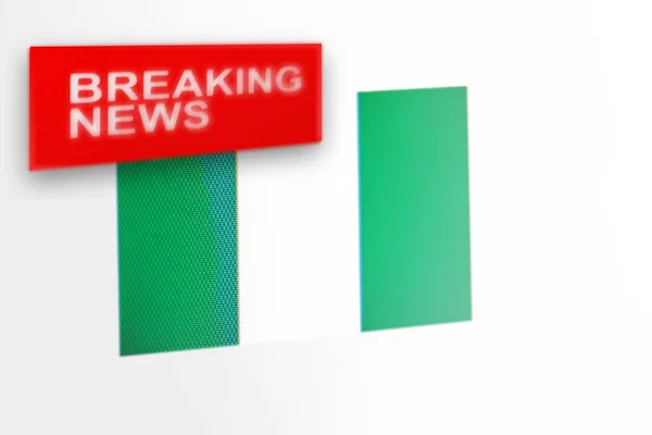 Últimas notícias, bandeira do país da Nigéria e as notícias de inscrição — Fotografia de Stock