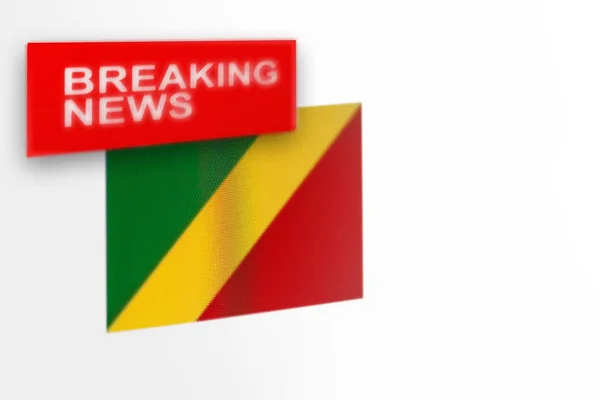 Últimas notícias, a bandeira do país da República do Congo e as notícias de inscrição — Fotografia de Stock