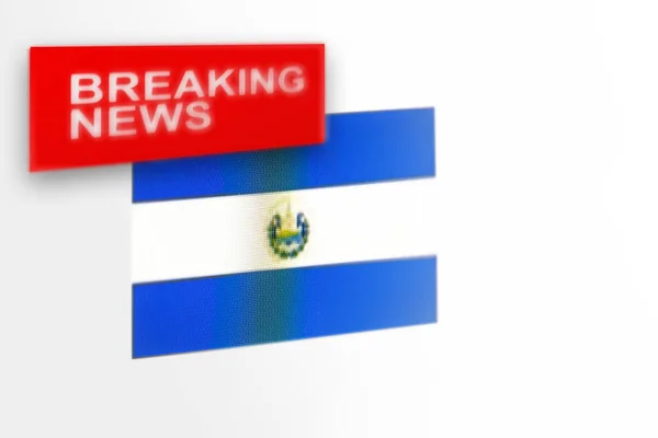 Ultime notizie, bandiera del paese El Salvador e le notizie di iscrizione — Foto Stock