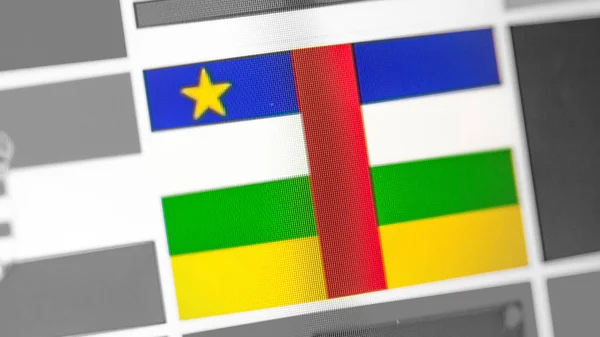 Κεντροαφρικανική Δημοκρατία, την εθνική σημαία της χώρας. στην οθόνη, ένα ψηφιακό εφέ. — Φωτογραφία Αρχείου