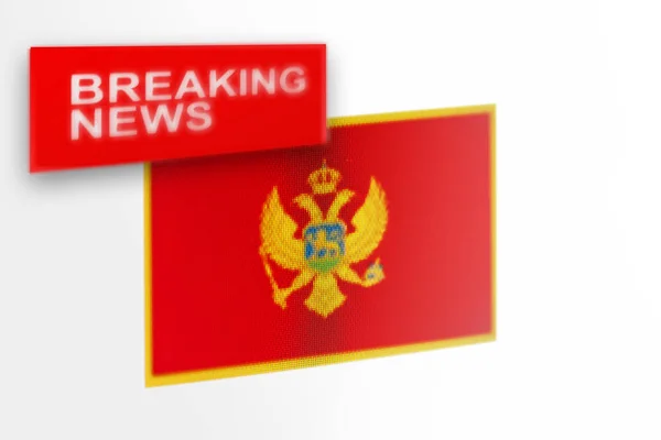 Aktuelle Nachrichten, die Flagge Montenegros und die Inschrift news — Stockfoto